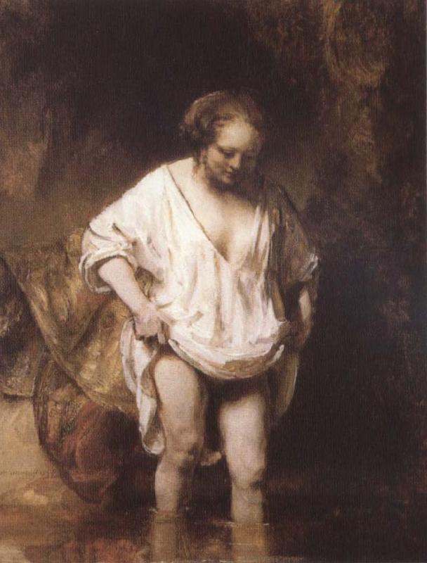 REMBRANDT Harmenszoon van Rijn Hendrickie Bathing in a Stream China oil painting art